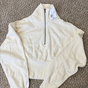 Forever 21 Cream Half-Zip Sweater